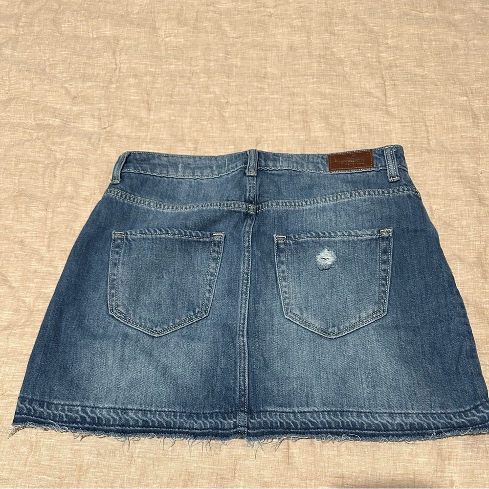 Hollister Distressed Blue Denim Mini Skirt